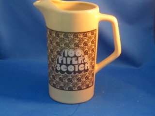 Vintage 100 Pipers Scotch Whiskey Pitcher/Jug  