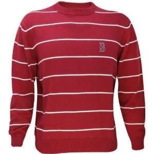 Boston Red Sox Spaced Striped Crewneck Sweater:  Sports 