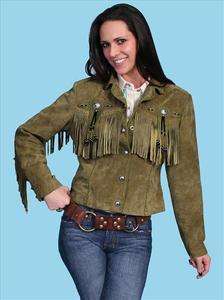 Scully Womens Fringe Leather Vintage Jacket L#152  