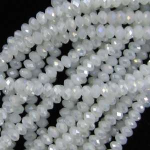  2x4mm faceted crystal rondelle beads 11 opal AB