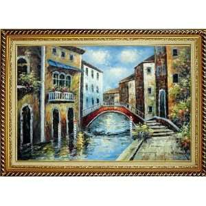 : Serene Summer Afternoon in Italian Venice Oil Painting, with Linen 