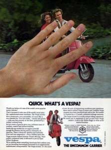 1980 Vespa Scooter Quick Original Color Ad  