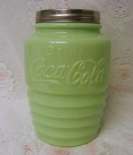   Jadite Milk Glass Coca Cola Canisters Cookie Jar Cracker Barrel  