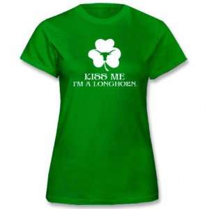  Texas Longhorns Womens Green Kiss Me T Shirt