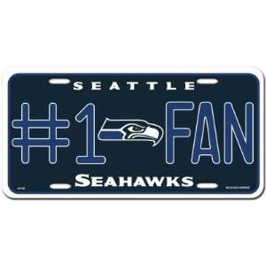  Seattle Seahawks License Plate   #1 Fan: Sports & Outdoors