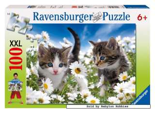 NEW Ravensburger jigsaw puzzle 100 pcs XXL   Kitties & Daisies 106127 