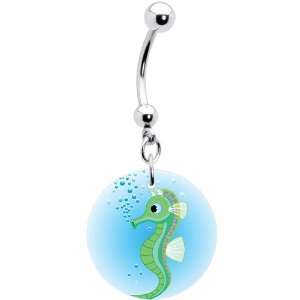  Green Seahorse Belly Ring Jewelry