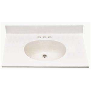   / Marble Swirl 37 x 19 White Cultured Marble Vanity Top OB3719100M