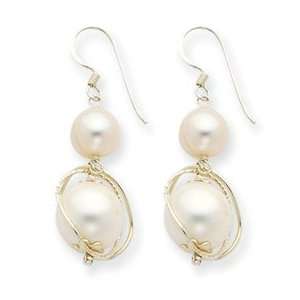    Sterling Silver Freshwater Cultured Pearl Earrings: Jewelry