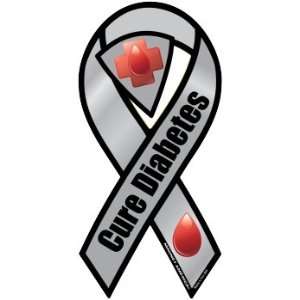  Cure Diabetes Awareness Gray 8 Car Magnet Ribbon Magnet 