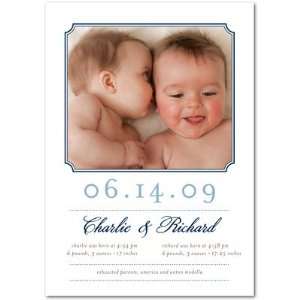  Twins Birth Announcements   Vintage Pair: Navy By Petite 