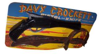 Davy Crockett Plastic Pistol & Knife w/Header Card Rare  