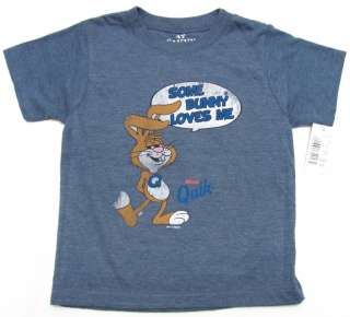 SAVVY Boys 4T Heather Blue Some Bunny Loves Me Nestle Quik Tee Shirt 