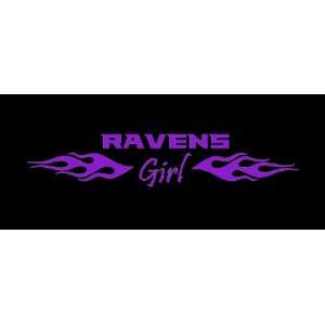  Baltimore Ravens Girl Flames Car Window Decal Sticker 