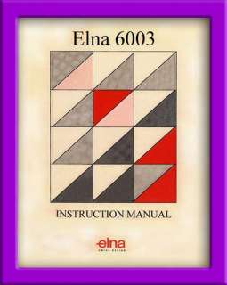 Eln a 6003 Quilters Dream instruction manual in PDF Format
