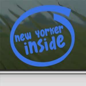  New York Inside Blue Decal Car Truck Bumper Window Blue 