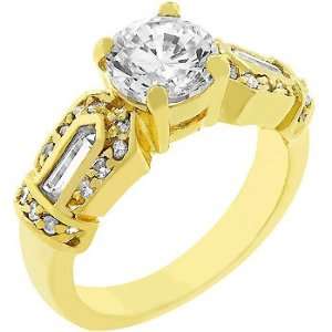  14K Gold Bonded Round CZ Princess Ring: Jewelry