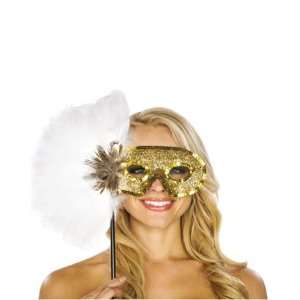  Gold Wand Feather Mask: Toys & Games