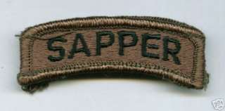 ARMY SHOULDER TAB SAPPER SUBDUED WITH VELCRO  