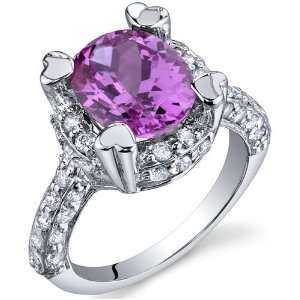  Royal Splendor 3.50 Carats Pink Sapphire Ring in Sterling 