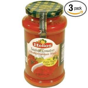 Helios Sauteed Tomatoes, Mediterranean Style, 20.11 Ounce Glass Jar 