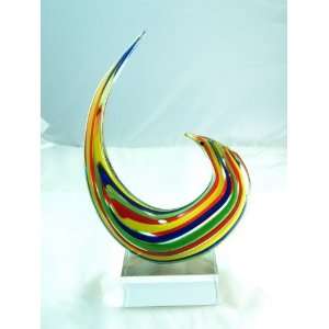   Glass   Artistic Selection   Rainbow Stripe Colorful Art Sculpture