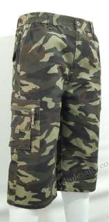 E25 Mens Camo Camouflage Cargo Long Shorts Multi Pocket Size M   3XL 