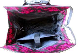   Computer/Laptop Bag Tote Duffel Rolling Wheel Padded Case Pink Floral