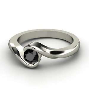  Embrace Ring, Round Black Diamond Palladium Ring Jewelry