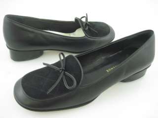 SAKS FIFTH AVENUE Black Suede Leather Loafers Shoes 5  