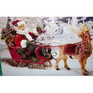   Kurt Adler Fabriche Santa Claus Sleigh Ride with Deer: Everything Else