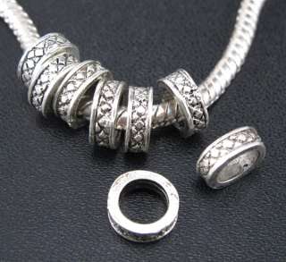 160pcs Tibetan Silver Nice Circle Spacer Beads Fit European Charm 