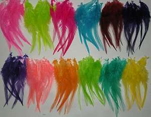 24 Solid Color Saddle Hackle Feather Hair Extensions  