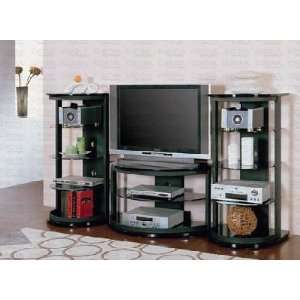  Coaster Sandy Black 40 TV Stand with Glass Shelves 