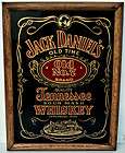 VINTAGE 1970s JACK DANIELS FRAMED 10x13 MIRROR * RED/GOLD  