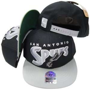  San Antonio Spurs Black/Grey Two Tone Plastic Snapback 