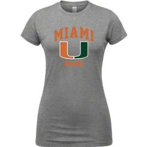  Miami Hurricanes Sport Grey Womens Band Arch T Shirt 