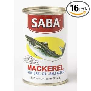 Saba Mackerel in Natural Oil Salt Added Grocery & Gourmet Food