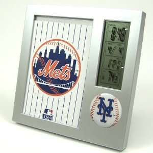  NEW YORK METS DESK ALARM CLOCK PICTURE FRAME N.Y. Sports 