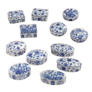  Andrea By Sadek 12 Assorted 1.75 H Boxes Blue & White 