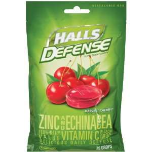 Halls Defense Drops, Harvest Cherry, 25 Count Drops (Pack of 12 