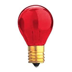   Red 10 Watt S11 Light Bulb, 130 Volt Long Life, Intermediate Base