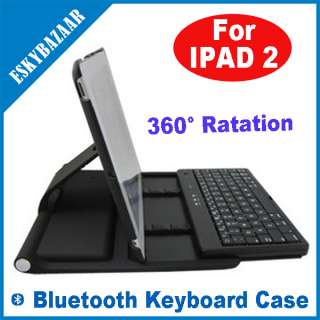 Wireless Bluetooth Keyboard Rotate Case Cover 4 iPad 2  