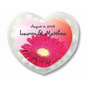 Wedding Favors Flower Design Personalized Heart Shaped Mint Containers 