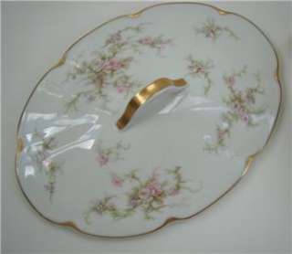 HAVILAND Rosalind Casserole Dish with Lid and Pink Roses  