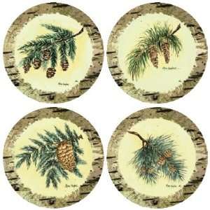  Hindostone Set of Four Pine Cones Stone Coasters
