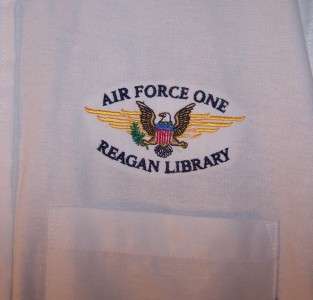 Ronald Reagan Library Airforce 1 One White Mens Button Shirt NWOT M 