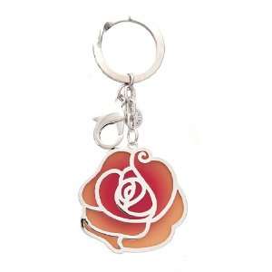  [Aznavour] Wide Rose Key Chain / Brown (Silver).: Office 
