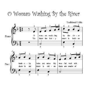   Woman Washing By the River Easy Piano Sheet Music Traditional Celtic