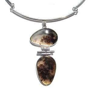  Dendritic Agate and Sterling Silver One of a Kind Large 